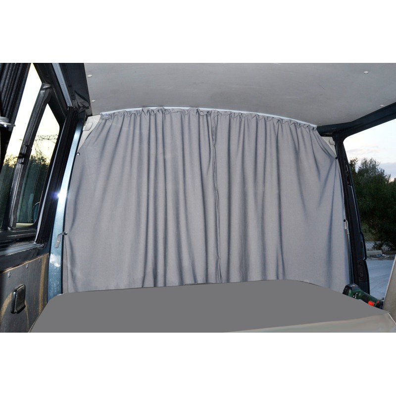 Rideau de séparation Carbest pour cabine conducteur VW T5/T6, gris, 2 plis