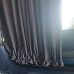Ford Transit Custom 2012/2023 - Rideaux intérieurs occultants noirs - Coté droite vitrage après la porte passager