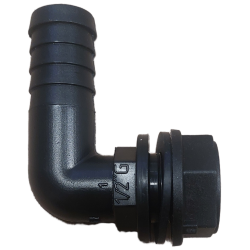 Raccord coudé sortie 20 mm - noir à visser 1/2'