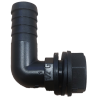Raccord coudé sortie 20 mm - noir à visser 1/2'