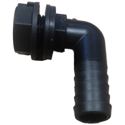 Raccord coudé sortie 20 mm - noir à visser 1/2'