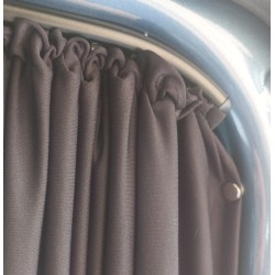 Volkswagen T5 / T6 - Rideaux intérieurs occultants noirs - Coté droite porte coulissante