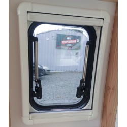 Store intérieur avec occultation et moustiquaire L 28 cm x H 38 cm BLANC