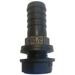 Raccord droit sortie 20 mm - noir à visser 1/2'