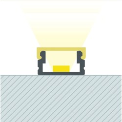 Profilé Aluminium En Saillie 12x8 pour Rubans LED jusqu'à 8 mm - Capot Semi Transparent