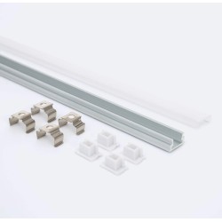 Profilé Aluminium En Saillie 12x8 pour Rubans LED jusqu'à 8 mm - Capot Semi Transparent