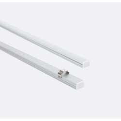 Profilé Aluminium En Saillie 12x8 pour Rubans LED jusqu'à 8 mm - Capot Semi Transparent