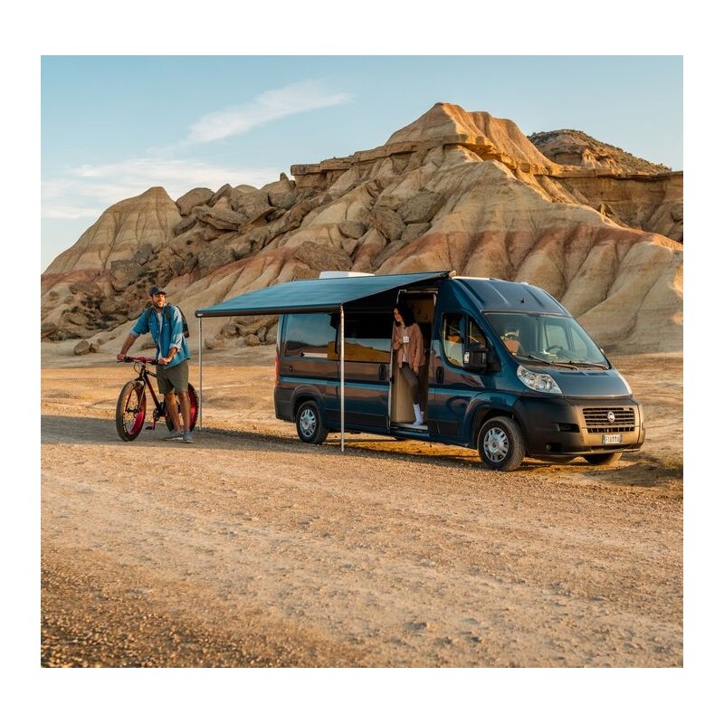 Store F80s Ducato - 320 - Boîtier Deep Black - Toile Royal Grey - Fiamma