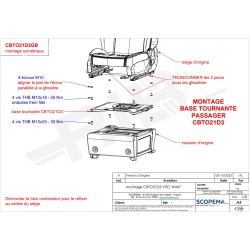 Mercedes Vito / Viano W447 depuis 2015 - Embase pivotante siège passager - SCOPEMA