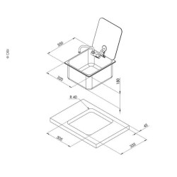 Evier avec couvercle 320 mm x 350 mm avec Robinet - CAN