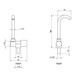Evier avec couvercle 320 mm x 350 mm avec Robinet - CAN