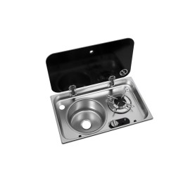 Evier + Gaz avec couvercle - 526 mm x 326 mm - CARBEST