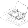 Evier + Gaz avec couvercle - 526 mm x 326 mm - CARBEST