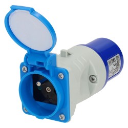 Adaptateur fiche P17 vers prise francaise monobloc - HABA