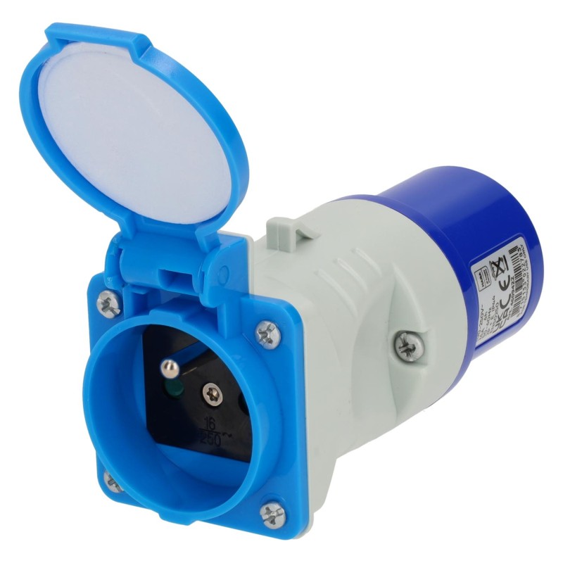 Adaptateur fiche P17 vers prise francaise monobloc - HABA