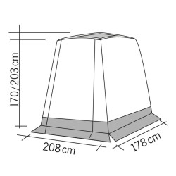 Tente arrière TRAPEZ pour Caddy surface de base L 208 x P 178cm - REIMO TENT