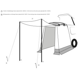 Tente arrière TRAPEZ pour Caddy surface de base L 208 x P 178cm - REIMO TENT