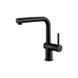 Mitigeur carré avec douchette extractible + cartouche C3 - Noir - HTD