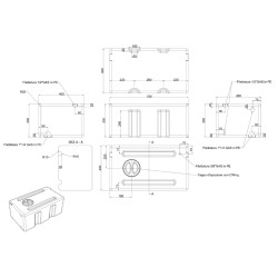 Réservoir 74 litres - eaux propres - OSCULATI