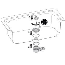 Bonde pour trou évacuation D.39 mm - DOMETIC