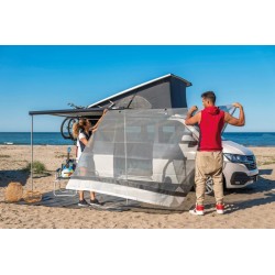 Paroi frontale Sun View XL pour VW T5, 250 cm de large, 190 cm de haut