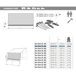 Paroi frontale Sun View XL, 250 cm de large, 190 cm de haut - FIAMMA