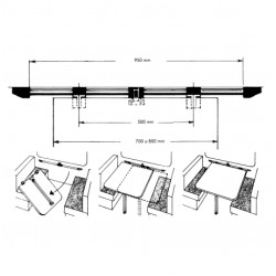 Support mural de table coulissant