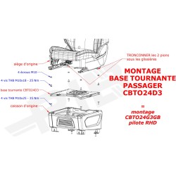 Ford Custom V710 / VW T7 (hors multivan) à partir de 2024 - Embase pivotante siège passager - SCOPEMA