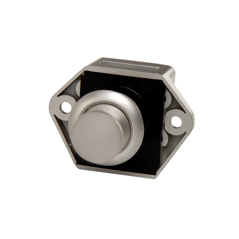 Serrure Push Lock Mini Gris clair avec butée de fermeture - REIMO