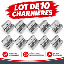 Lot de 10 charnières pour panneaux de 15 mm