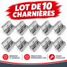 Lot de 10 charnières pour panneaux de 15 mm
