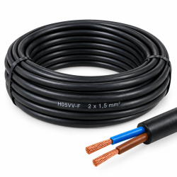 Câble électrique 2x1,5mm² souple H05VV-F - ICC