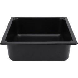 Evier inox noir carré 350x350x120 mm avec bonde et tuyau