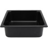 Evier inox noir carré 350x350x120 mm avec bonde et tuyau