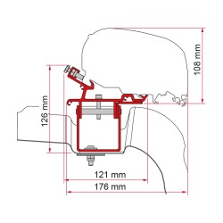 Kit adaptateur Fiamma, 3 pcs VW Crafter / MAN L3H3 sans Roof Rail