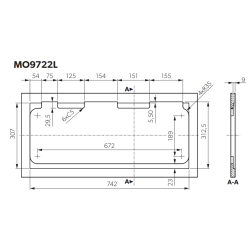 Combiné Plan de cuisson à deux feux et évier avec couvercle en verre 760 x 325 mm MO 9722 R - DOMETIC