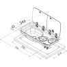 Evier + Gaz avec couvercle - 726 mm x 346 mm - CARBEST