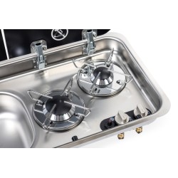 Evier + Gaz avec couvercle - 726 mm x 346 mm - CARBEST