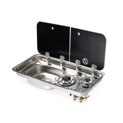 Evier + Gaz avec couvercle - 726 mm x 346 mm - CARBEST