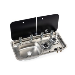 Evier + Gaz avec couvercle - 726 mm x 346 mm - CARBEST