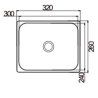 Evier inox noir carré 320 x 260 x 150 mm