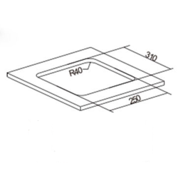 Evier inox noir carré 320 x 260 x 150 mm