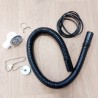 Evier inox noir carré 350x350x120 mm avec bonde et tuyau