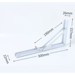 Equerres pliantes blanche rabattables acier (par 2) - 160 x 300 mm
