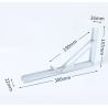 Equerres pliantes blanche rabattables acier (par 2) - 160 x 300 mm
