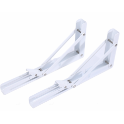Equerres pliantes blanche rabattables acier (par 2)