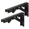 Equerres pliantes noires rabattables acier (par 2) - 175 x 350 mm