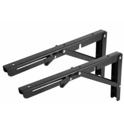 Equerres pliantes noires rabattables acier (par 2) - 175 x 350 mm