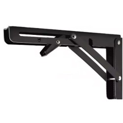 Equerres pliantes noires rabattables acier (par 2) - 175 x 350 mm