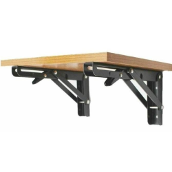 Equerres pliantes noires rabattables acier (par 2) - 175 x 350 mm